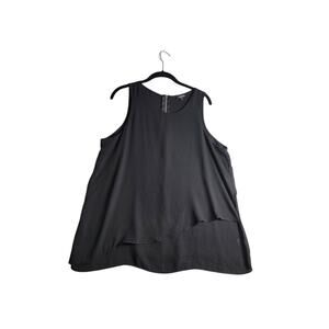 ANA Top Sleeveless Pullover Women's Sz XL Lightweight Night Out Zipper Black